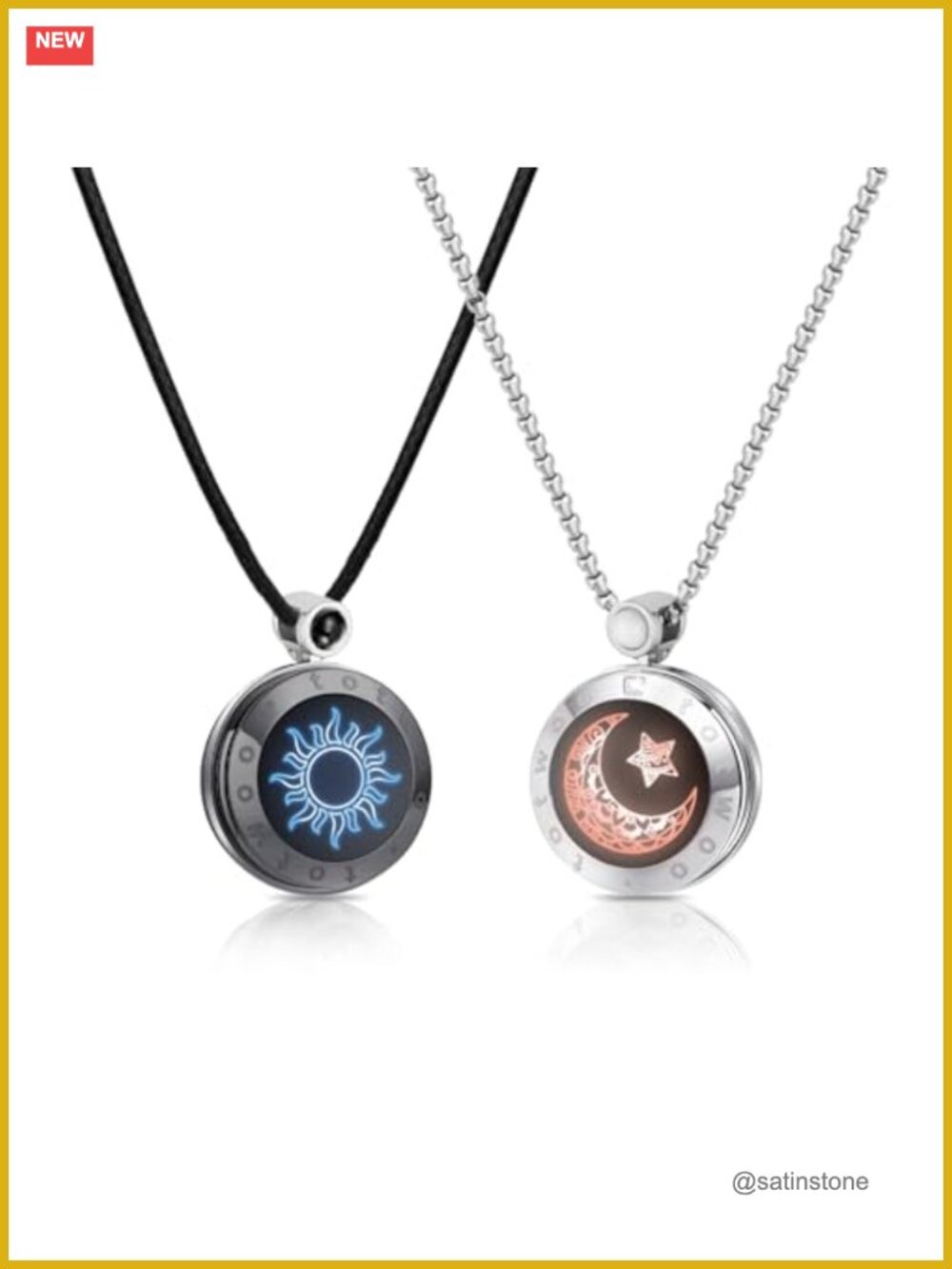 Long Distance Touch Necklace Smart Love Jewelry Natural Agate Pendant